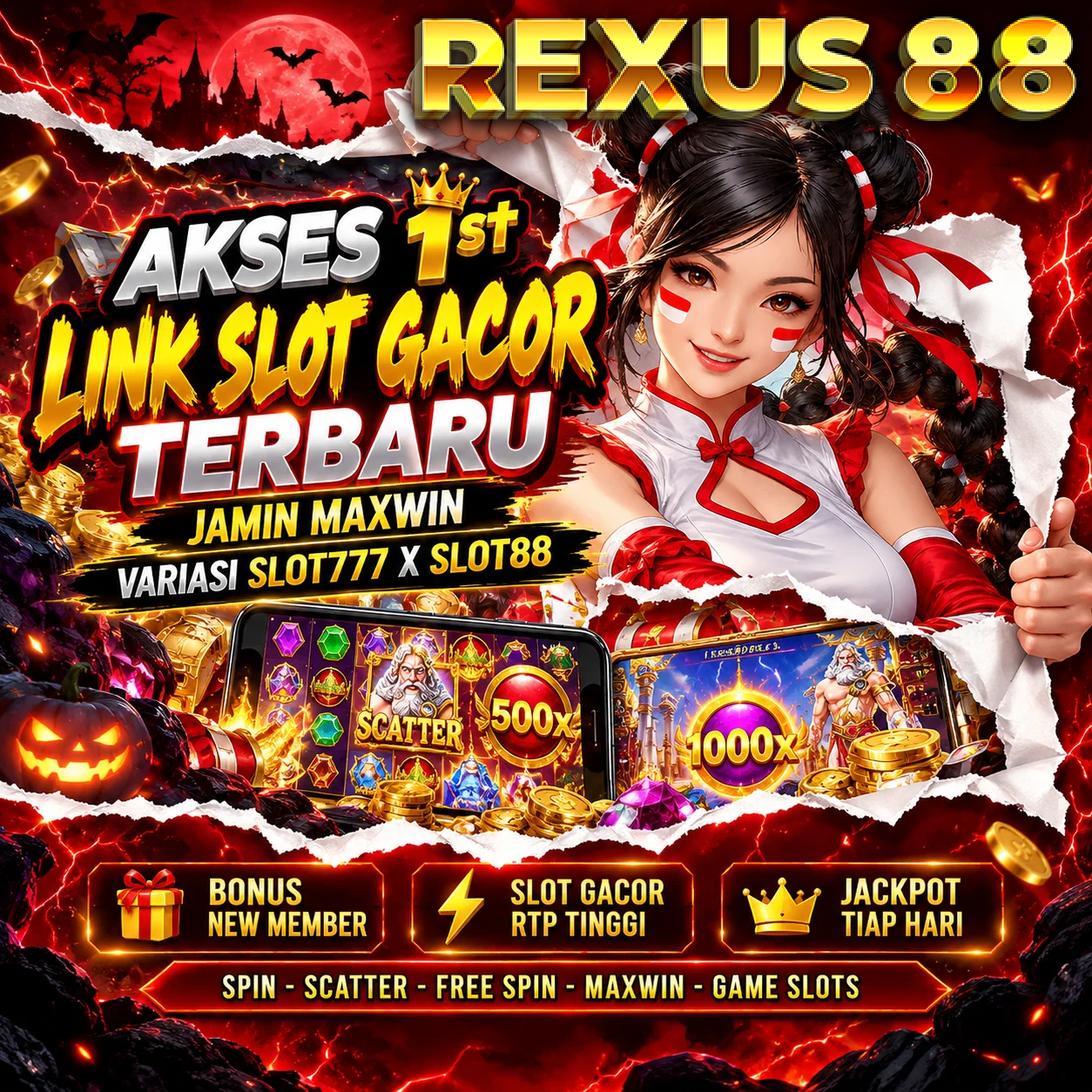 REXUS88 Neon Coin District game slot